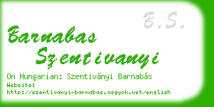 barnabas szentivanyi business card