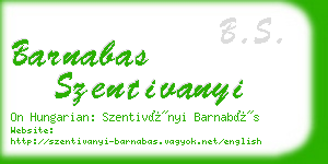 barnabas szentivanyi business card